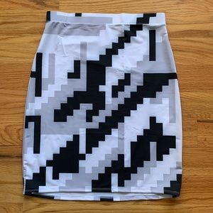 Red bubble original art work skirt. Unique pixelated pattern. Pencil skirt